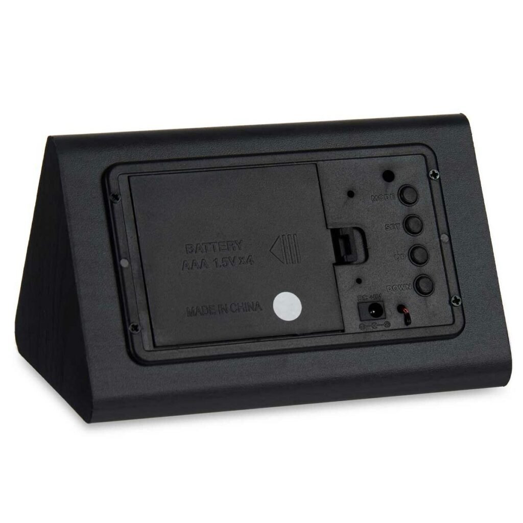 Επιτραπέζιο Ψηφιακό Ρολόι Μαύρο PVC Ξύλο MDF 11