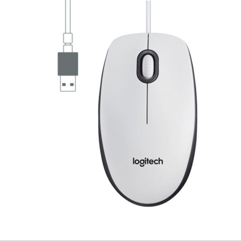 Ποντίκι με Καλώδιο και Οπτικό Αισθητήρα Logitech M100 Λευκό 1000 dpi
