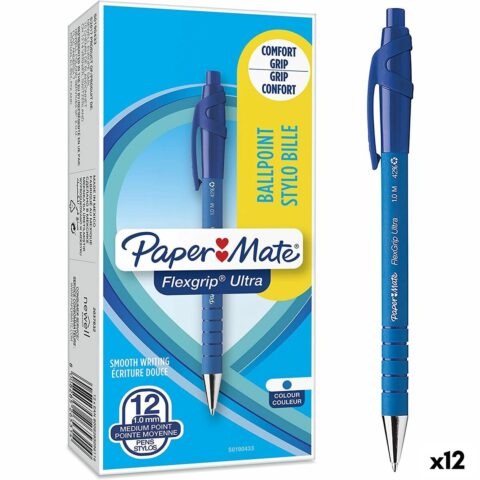 Μολύβι Paper Mate Flexgrip Ultra 12 Τεμάχια Μπλε 1 mm (12 Μονάδες)