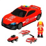 Playset Οχημάτων Speed & Go Πυροσβέστης Φως Ήχος 1:64 (4 Μονάδες)