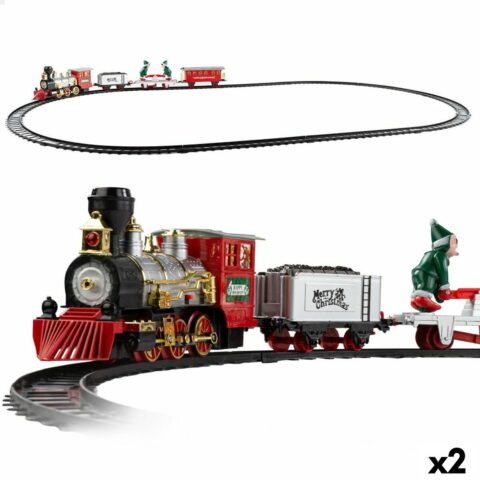 Κλασικό Ηλεκτρικό Τρένο Speed & Go Ήχος Φως Χριστουγεννιάτικο στεφάνι x2 26 x 11