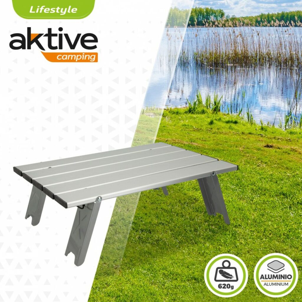 Πτυσσομενο τραπεζακι Aktive Ασημί Αλουμίνιο 40 x 13 x 28
