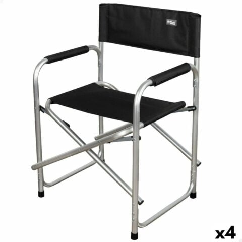 Πτυσσόμενη καρέκλα για κάμπινγκ Aktive Μαύρο 51 x 81 x 45 cm (4 Μονάδες)