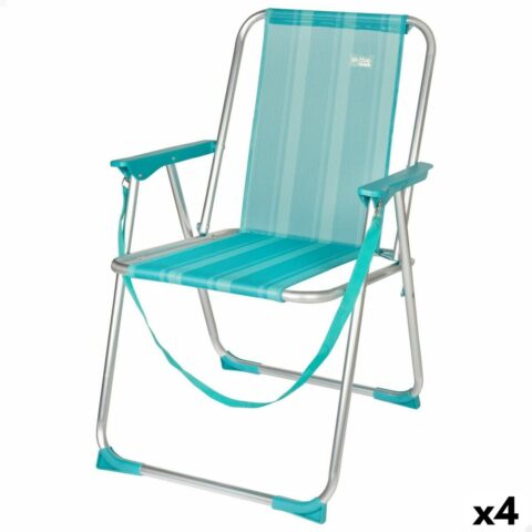 πτυσσόμενη καρέκλα Aktive Mediterranean Τυρκουάζ 44 x 76 x 45 cm (4 Μονάδες)