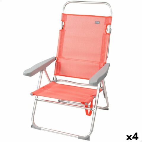 πτυσσόμενη καρέκλα Aktive Flamingo Κοράλι 48 x 99 x 57 cm (4 Μονάδες)