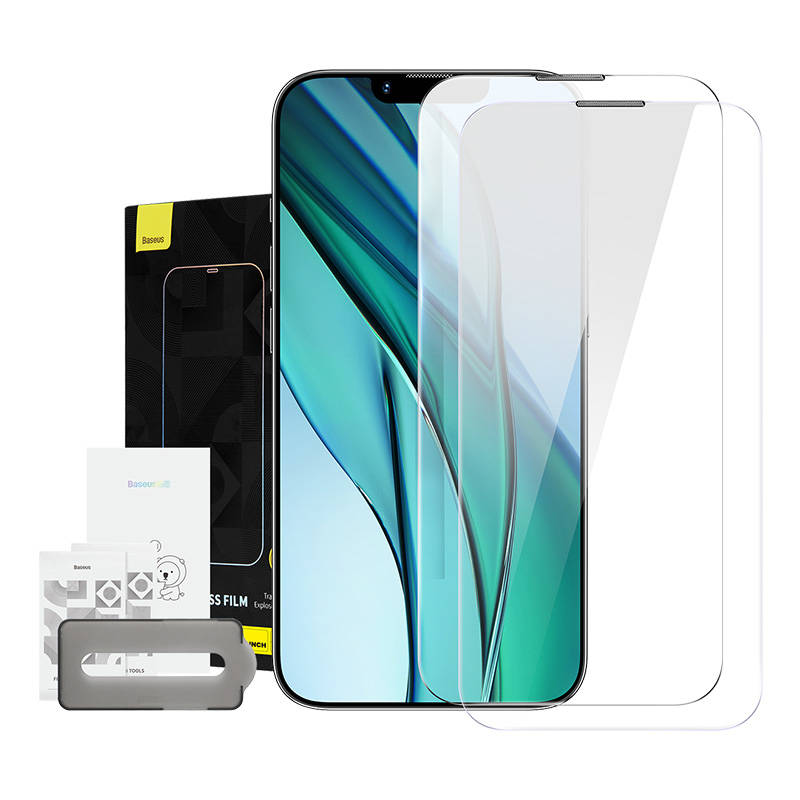 Baseus Crystal Tempered Glass Dust-proof 0.3mm for iPhone 14 Plus/13 Pro Max (2pcs)