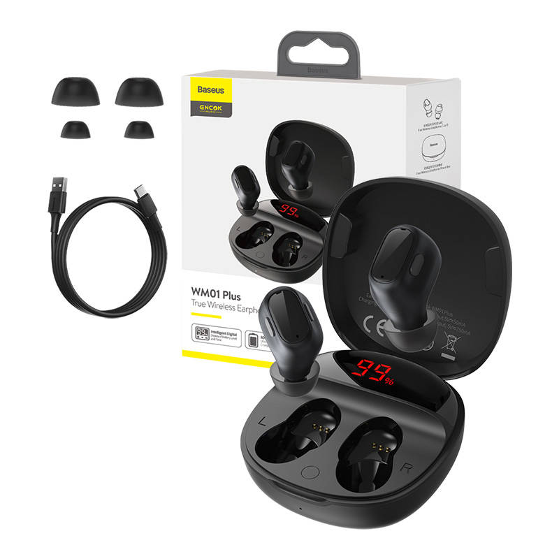 True Wireless Earphones Baseus Encok WM01 Plus (Black)