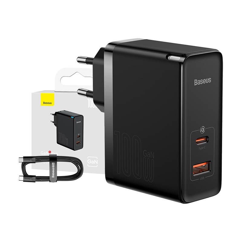 Wall charger Baseus GaN USB-C + USB