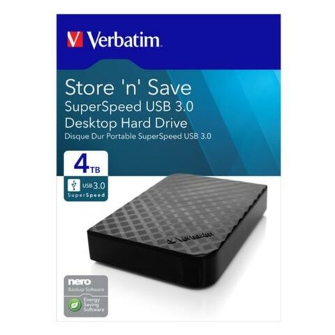 Εξωτερικός Σκληρός Δίσκος Verbatim Disco duro USB 3.0 de 4 TB Store n Save de USB 3.0