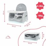 Καρεκλακι φαγητου μωρου Badabulle Sitzerhöhung 15 kg Λευκό/Γκρι