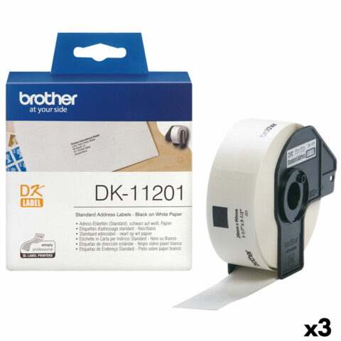 Ετικέτες για Εκτυπωτή Brother DK-11201 Λευκό 29 x 90 mm Μαύρο Μαύρο/Λευκό (3 Μονάδες)