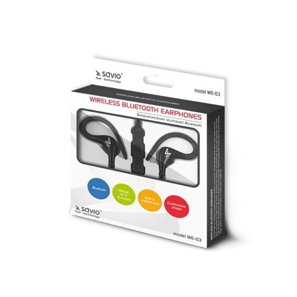 Σπορ Ακουστικά Bluetooth Savio WE-03 Μαύρο
