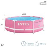 Πισίνα Αποσπώμενο Intex Metal Frame 28290NP Ροζ 244 x 74 x 244 cm