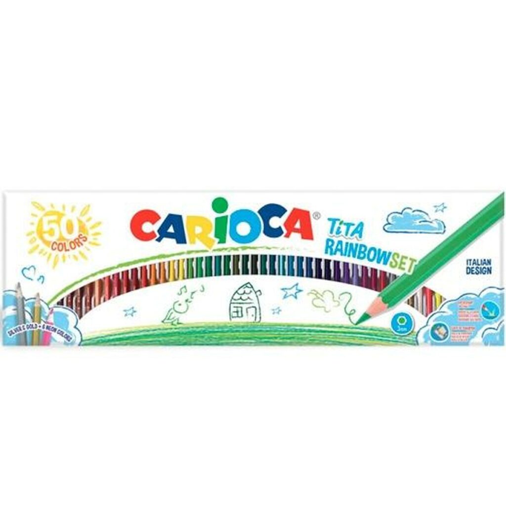 Σετ Μολύβια Carioca Tita Rainbow Πολύχρωμο 50 Τεμάχια (12 Μονάδες)