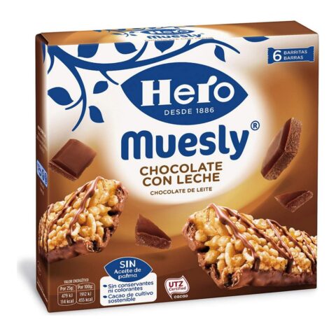 Ενεργειακή Μπάρα Hero Muesly Σοκολάτα με γάλα (6 x 25 g)