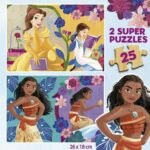 Σετ 2 Παζλ Princesses Disney Bella + Vaiana 25 Τεμάχια