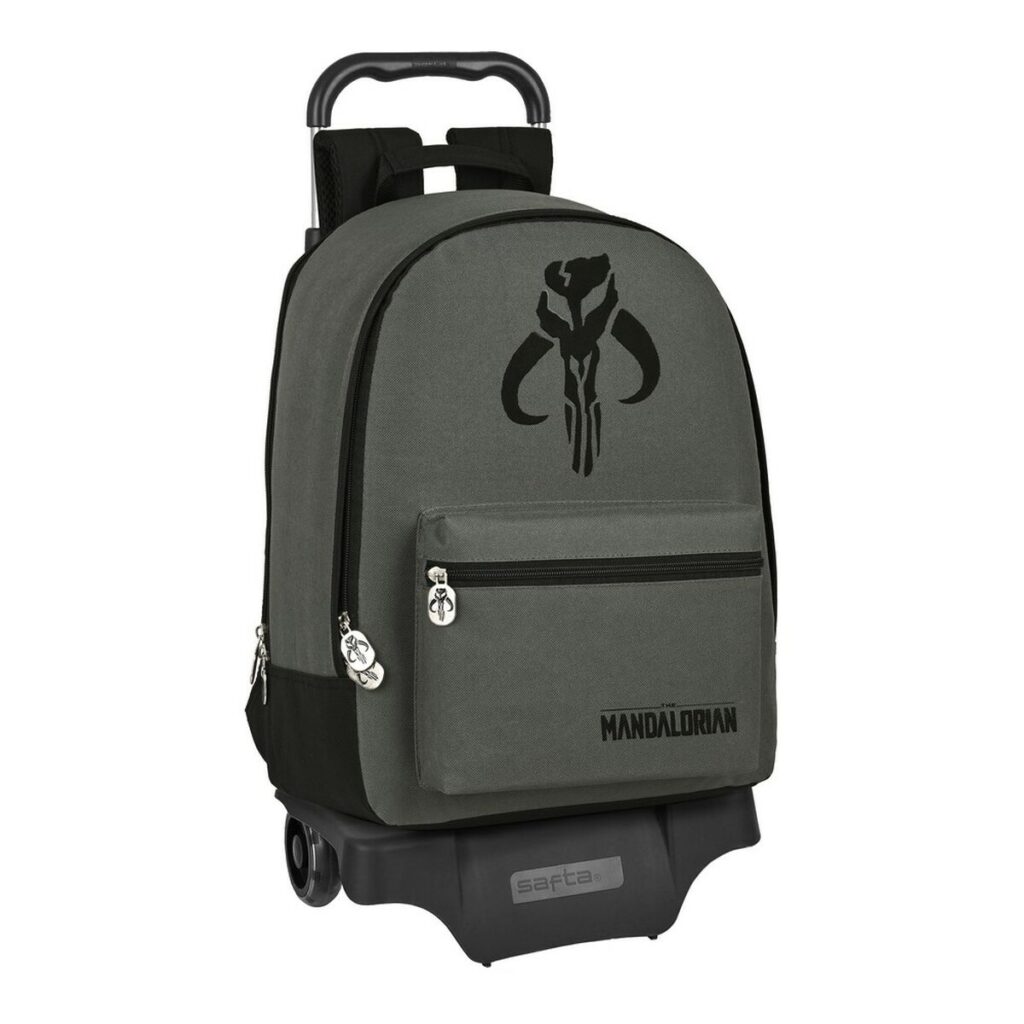 Σχολική Τσάντα με Ρόδες The Mandalorian 632158313 Μαύρο Γκρι (32 x 43 x 14 cm)