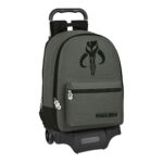 Σχολική Τσάντα με Ρόδες The Mandalorian 632158313 Μαύρο Γκρι (32 x 43 x 14 cm)