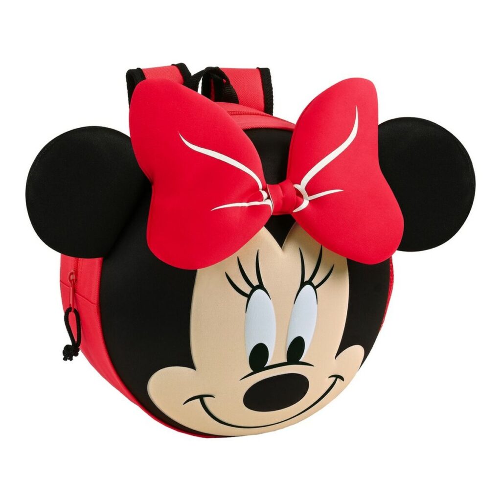 Παιδική Τσάντα 3D Minnie Mouse Μαύρο Κόκκινο 31 x 31 x 10 cm