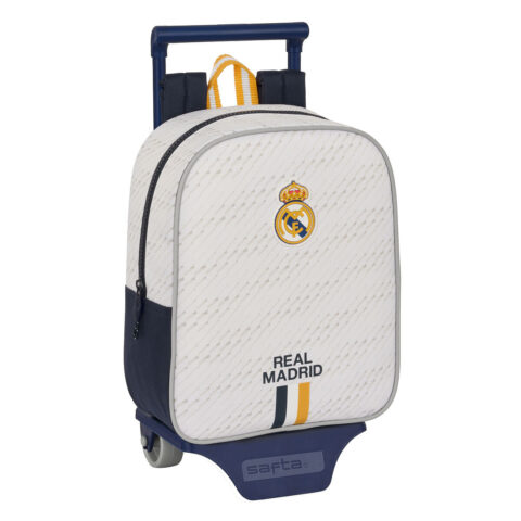 Σχολική Τσάντα με Ρόδες Real Madrid C.F. Λευκό 22 x 27 x 10 cm