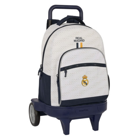 Σχολική Τσάντα με Ρόδες Real Madrid C.F. Λευκό 33 X 45 X 22 cm