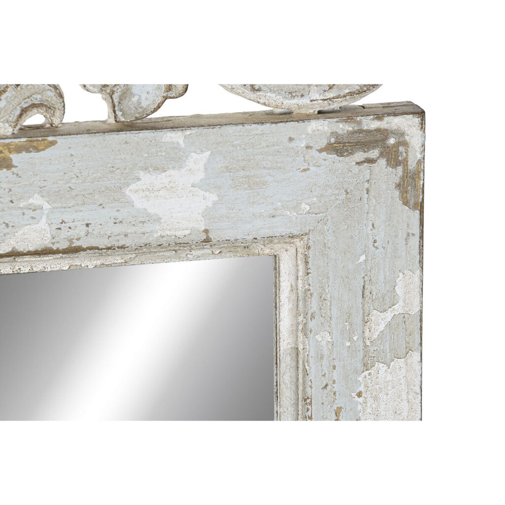 Τοίχο καθρέφτη DKD Home Decor Λευκό Έλατο Καθρέφτης Ξύλο MDF 39 x 3 x 108 cm
