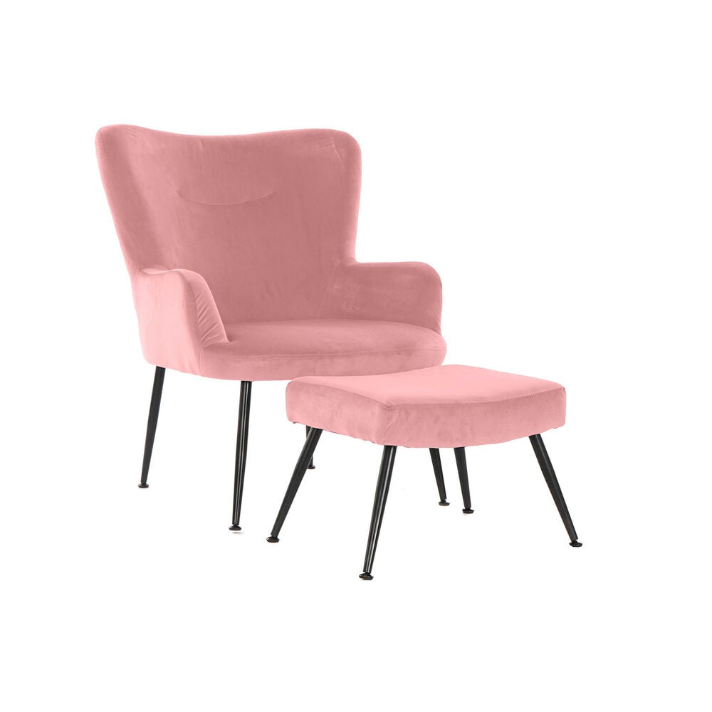 Πολυθρόνα DKD Home Decor S3023869 Μαύρο Ροζ Μέταλλο Πλαστική ύλη Βελούδο Σύγχρονη 70 x 60 x 84 cm