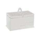 Κουτί-μπιζουτιέρα DKD Home Decor 16 x 17 x 28 cm Λευκό Ανοιχτό Ροζ Ξύλο MDF