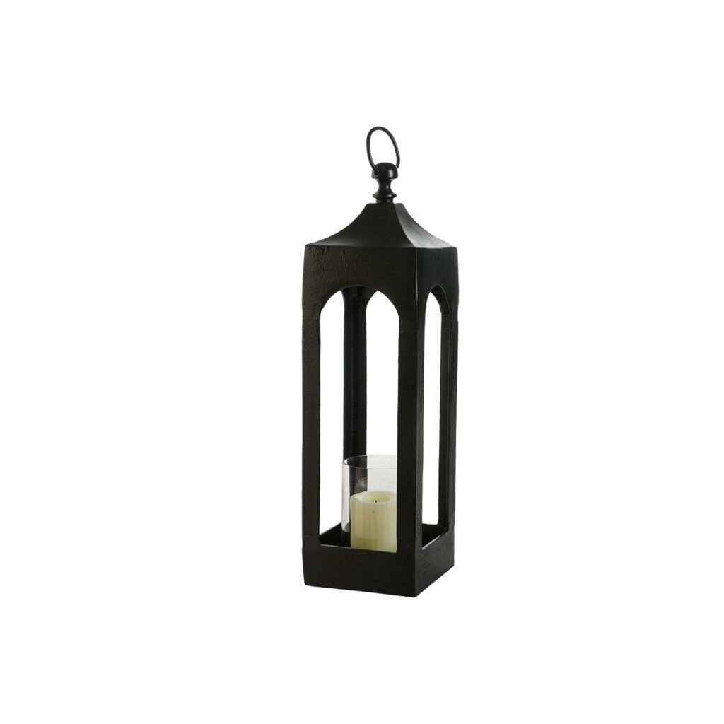 Lanterne DKD Home Decor Μαύρο Αλουμίνιο Κρυστάλλινο 16 x 16 x 55 cm