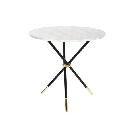 Βοηθητικό Τραπέζι DKD Home Decor Λευκό Μαύρο Χρυσό Μέταλλο Ξύλο MDF 80 x 80 x 76 cm