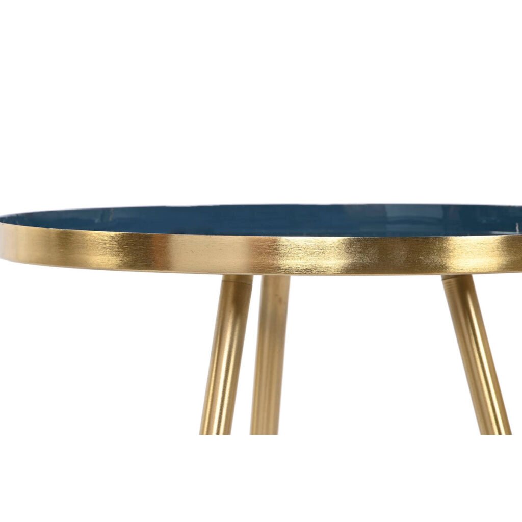 Σετ με 2 τραπέζια Home ESPRIT Μπλε Χρυσό 41 x 41 x 51 cm