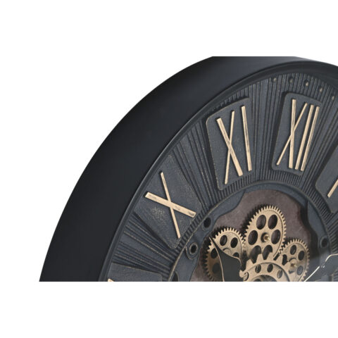 Ρολόι Τοίχου Home ESPRIT Μαύρο Χρυσό Κρυστάλλινο Σίδερο 60 x 8 x 60 cm
