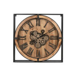 Ρολόι Τοίχου Home ESPRIT Μαύρο Φυσικό Σίδερο Ξύλο MDF 72 x 10 x 72 cm