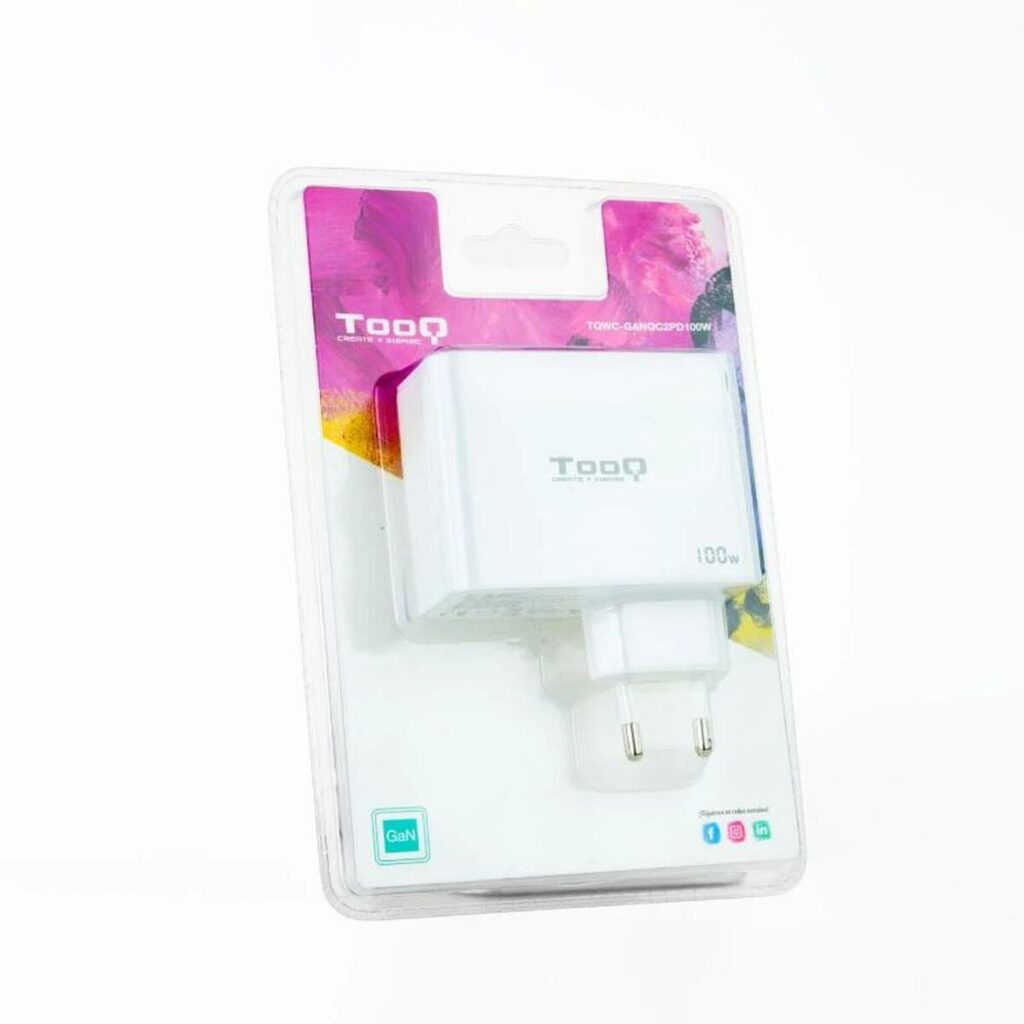 Φορτιστής Τοίχου TooQ TQWC-GANQC2PD100W Λευκό 100 W
