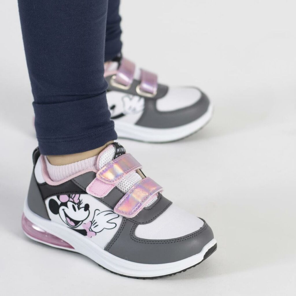 Αθλητικα παπουτσια με LED Minnie Mouse Velcro Γκρι