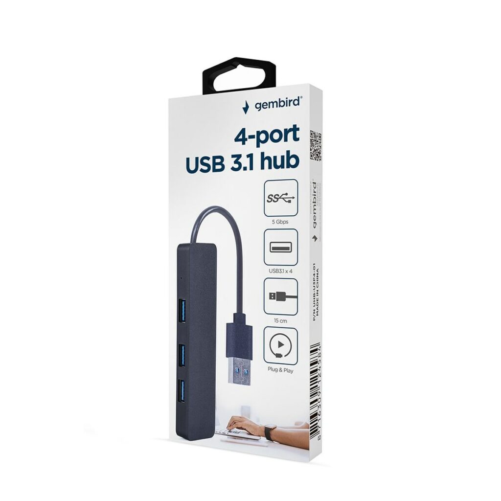 USB Hub GEMBIRD UHB-U3P4-04 Μαύρο