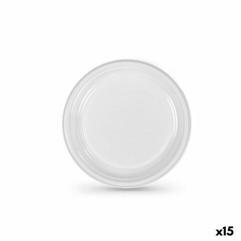 Σετ επαναχρησιμοποιήσιμων πιάτων Algon Λευκό Πλαστική ύλη 17 cm (15 Μονάδες)
