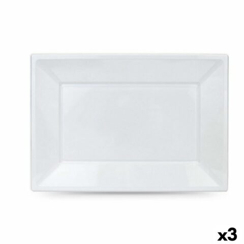 Σετ επαναχρησιμοποιήσιμων πιάτων Algon Λευκό Πλαστική ύλη 33 x 23 cm (3 Μονάδες)