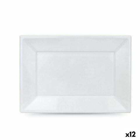 Σετ επαναχρησιμοποιήσιμων πιάτων Algon Λευκό Πλαστική ύλη 33 x 23 cm (12 Μονάδες)