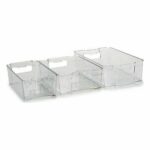 Σετ οργανωτών δίσκων Ψυγείο 3 Τεμάχια Διαφανές Πλαστική ύλη (4 Μονάδες)