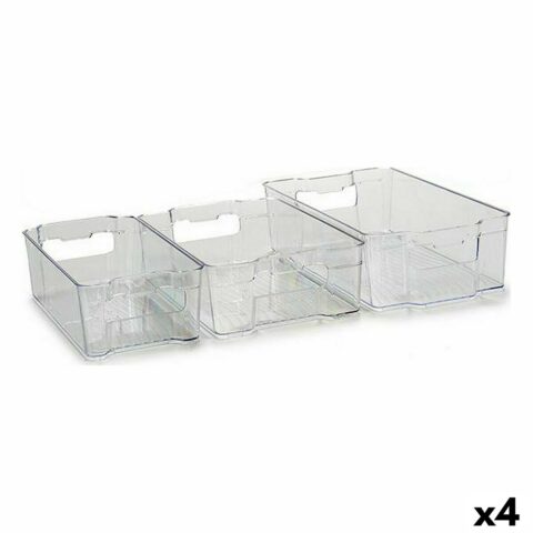 Σετ οργανωτών δίσκων Ψυγείο 3 Τεμάχια Διαφανές Πλαστική ύλη (4 Μονάδες)