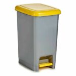 Κάδος Απορριμμάτων για Ανακύκλωση Με πεντάλ Κίτρινο Πλαστική ύλη (8 Μονάδες)