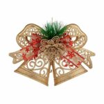 Χριστουγεννιάτικο Στολίδι Κουδούνια Κόκκινο Πράσινο Χρυσό PVC 28 x 23 x 5 cm (12 Μονάδες)