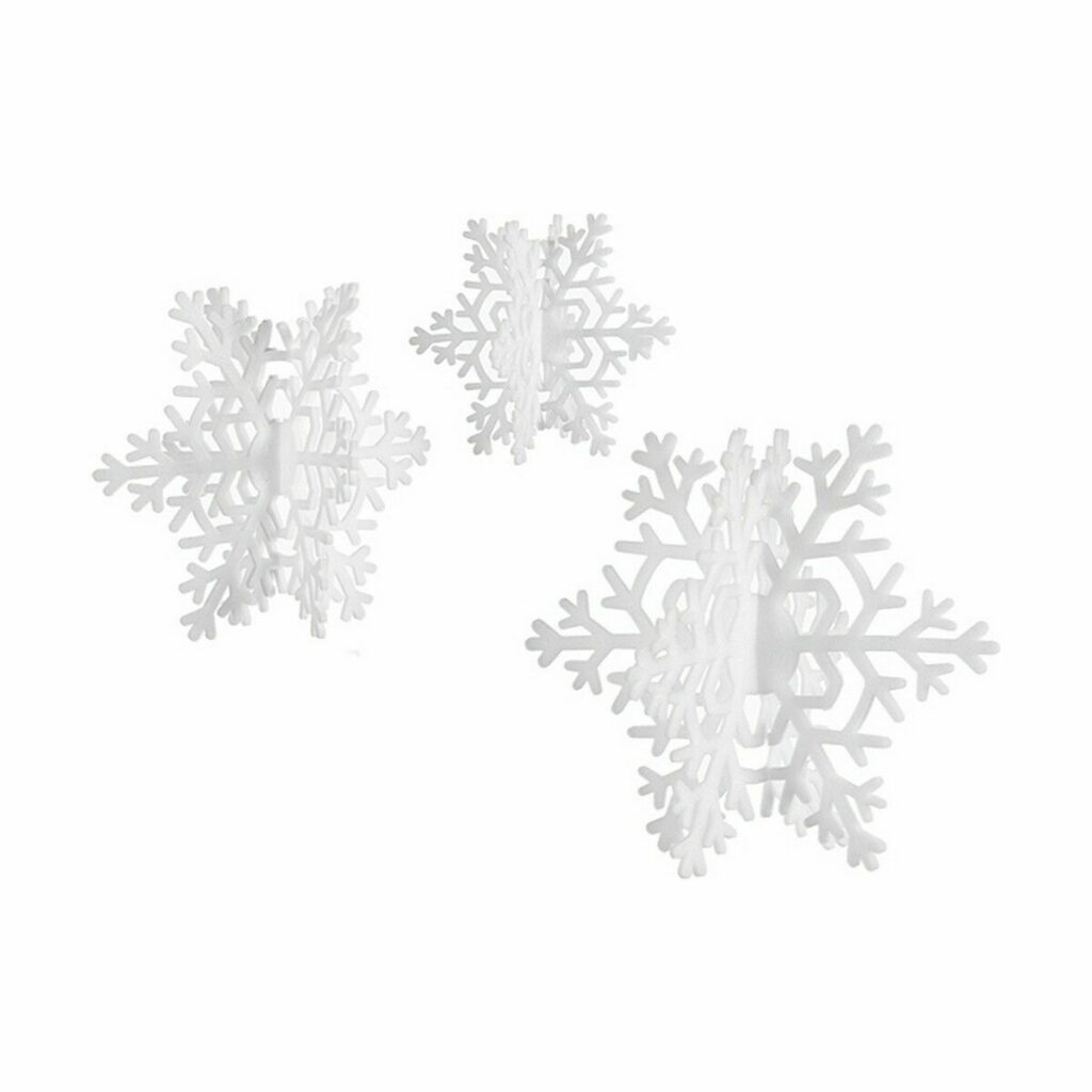 Χριστουγεννιάτικα Στολίδια Νιφάδες χιονιού Λευκό πολυστερίνη (12 Μονάδες)