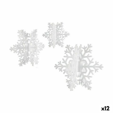 Χριστουγεννιάτικα Στολίδια Νιφάδες χιονιού Λευκό πολυστερίνη (12 Μονάδες)