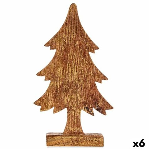 Διακοσμητική Φιγούρα Χριστουγεννιάτικο δέντρο Χρυσό Ξύλο 5 x 31 x 15