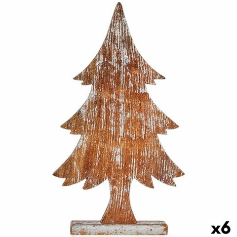 Διακοσμητική Φιγούρα Χριστουγεννιάτικο δέντρο Ασημί Ξύλο 5 x 49
