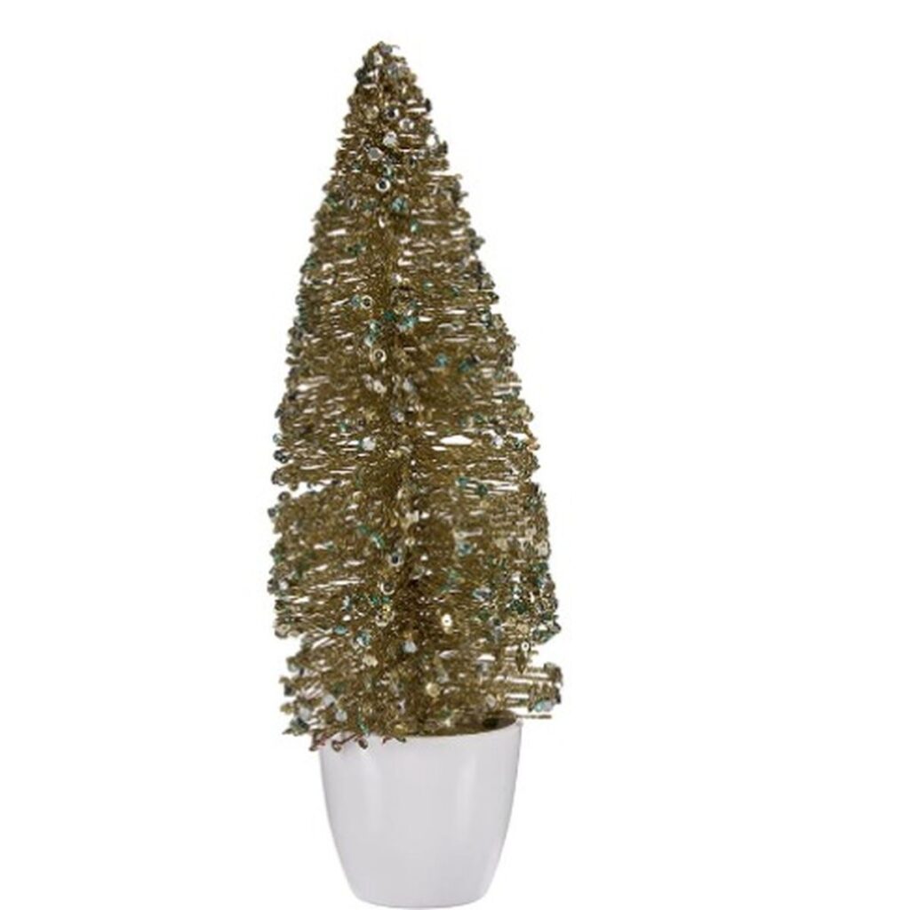 Διακοσμητική Φιγούρα Χριστουγεννιάτικο δέντρο Αργυρό Χρυσό Πλαστική ύλη 10 x 33 x 10 cm (x6)