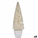 Διακοσμητική Φιγούρα Χριστουγεννιάτικο δέντρο Λευκό Πλαστική ύλη 10 x 33 x 10 cm (x6)