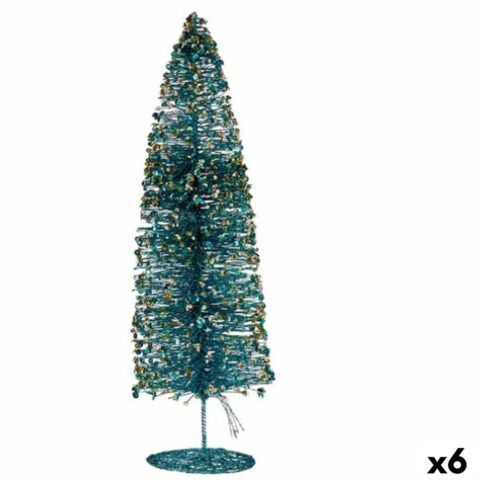 Διακοσμητική Φιγούρα Χριστουγεννιάτικο δέντρο πούλιες Μπλε (x6)